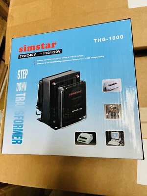 SimStar THG-1000 Watt 220V to 110V Step-Down Voltage Converter Transformer - Image 1 of 2