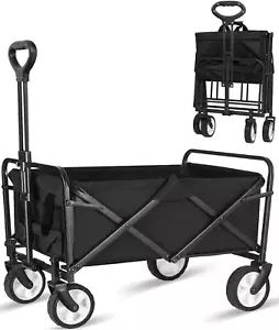 Collapsible Foldable Cart, Beach Cart Large Capacity, Heavy Duty Folding Wagon P - Picture 1 of 8