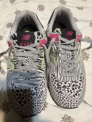 Size 9 - New Balance 574 Cheetah Print - Black Grey W - Image 1 of 4