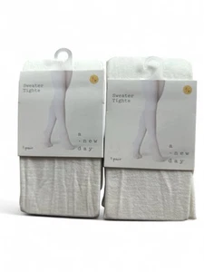 NWT 2 Packs A New Day Sweater Tights Size Small/ Medium S/M Off White Dog Bone - Picture 1 of 2