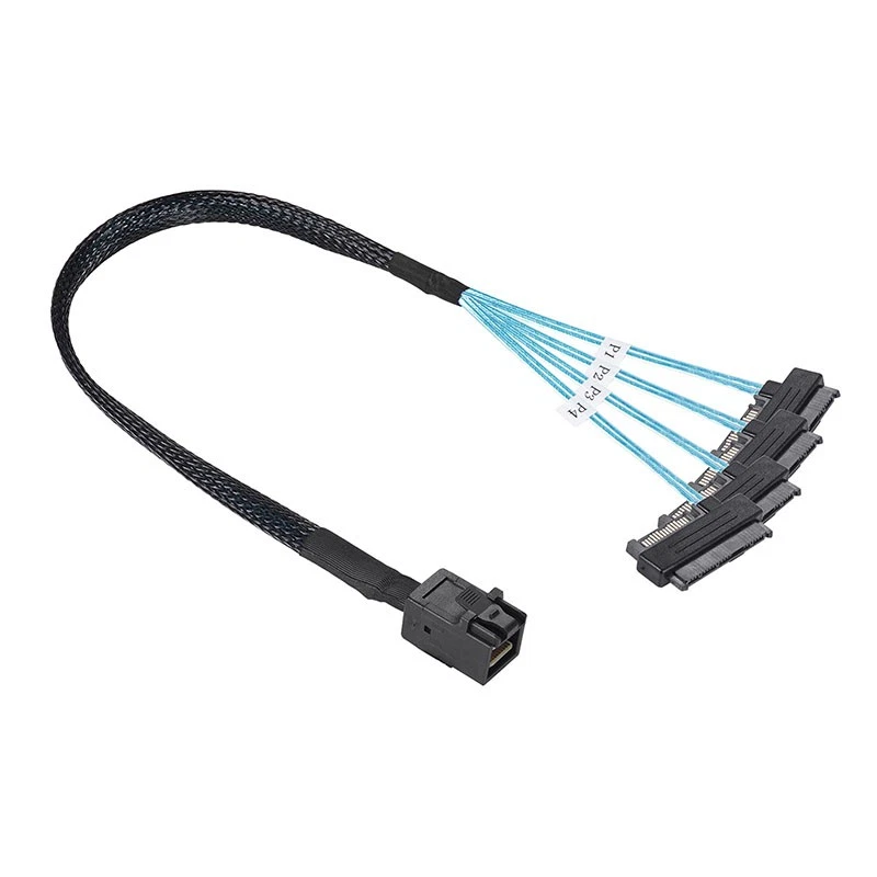 0.5M/1M Mini SAS HD SFF-8643 36P to 4SFF-8482 29+15P SAS SATA Hard Drive Cable - Image 1 of 4