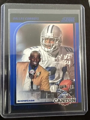 DEION SANDERS 2024 Score Showcase Blue Parallel Men of Canton /100 Cowboys  - Image 1 of 2