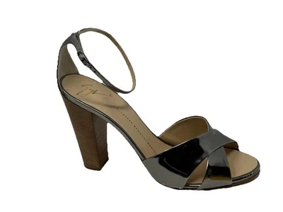 Giuseppe Zanotti Tacón Bloque Plata Entrecruzado 39.5 9.5 Patrón Foto 1 de 4