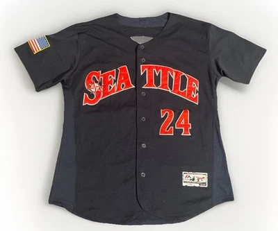 Majestic Ken Griffey Jr. USA American Flag Mens Sz 44 MLB Jersey #24 Stitched - Image 1 of 4