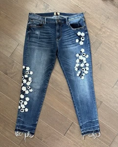 Sundance Driftwood Marilyn Jeans Skinny Blumen bestickt blau Denim Cropped 31 - Bild 1 von 4