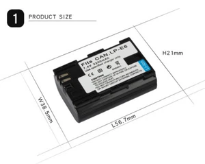 Battery for Canon LP-E6 2200mAh 7.4v - LP E6 EOS 5D Mark II III 60D 6D 70D 7D - Picture 1 of 4