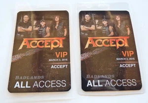 Accept Badlands 2016 All Access VIP Konzert Tour Laminat Backstage Pass D17 - Bild 1 von 1