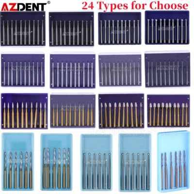 AZDENT Dental FG Tungsten Carbide Burs Dills Round Type For High Speed Handpiece - Image 1 of 4