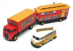 Corgi 1/50 Scale 31702 - ERF Box Van Showman's Caravan VW Van Saddlers Funfair - Picture 1 of 5