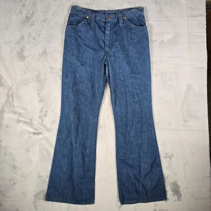 Vintage Early 1970s Wrangler Womens Blue Denim Flare Bell Bottom Jeans (31x30) - Picture 1 of 12