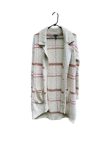 Splendid Womens SM/MED Oversized Long Thick Cotton Cardigan Cream, Brown, Pink - Picture 1 of 3