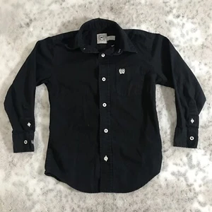 Cinch Shirt Boys XS 4-5 Black Cowboy Button Down Western Outdoor Rodeo Bull Vtg - Picture 1 of 6