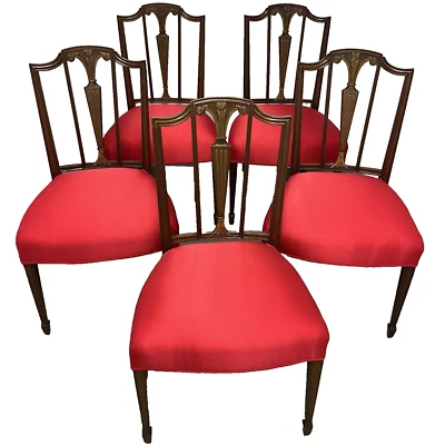 Группа 6 антикварных английских обеденных стульев принц Уэльский перо около 1800 г. - Изображение 1 из 4