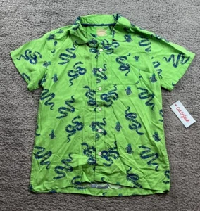 Cat & Jack Boy's Size Large (10-12) Short Sleeve Button Up T-Shirt Green - Picture 1 of 7