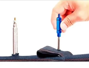 Fahrrad Ventilschlüssel Ventileinsatz Werkzeug Ventil Dreher Ventilentferner Alu - Bild 1 von 4