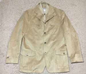 Cornelian ID Blazer Jacket Zip-In Liner Tan Size 52R Made In Italy - Picture 1 of 22