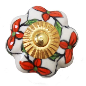 Pomo para muebles Tirador para muebles Pomos para muebles Cerámica Pomos para muebles Vintage Blanco Naranja 115   - Imagen 1 de 5