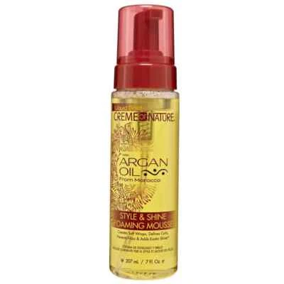 Creme Of Nature Argan Oil Style & Shine Foaming Mousse | Define Curls 207ml UK