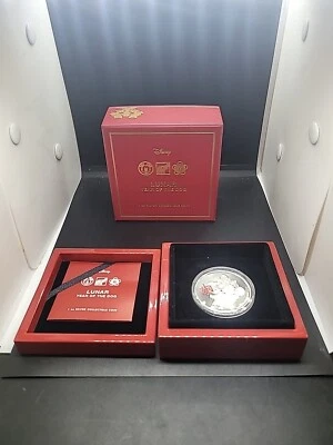 2018 DISNEY LUNAR - YEAR OF THE DOG - 1 OZ. SILVER COIN - (EX-MC - Image 1 of 4
