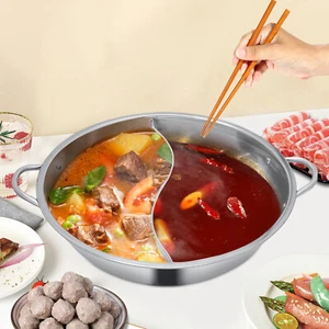 4L Hot Pot Twin Kochtopf Elektrisch Induktion Suppentöpfe Kochwerkzeug Stieltopf - Bild 1 von 19