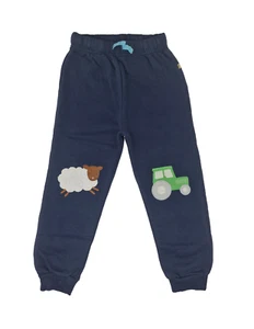 Ex Frugi Joggers Orugas Unisex Granja Tractor Azul Marino 0-5 Años NUEVO - Imagen 1 de 4
