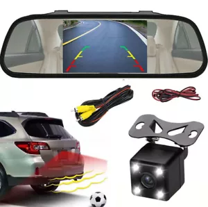 Vehicle IR Night Vision Parking Backup Camera +4.3" Car Rear View Mirror Monitor - Picture 1 of 24