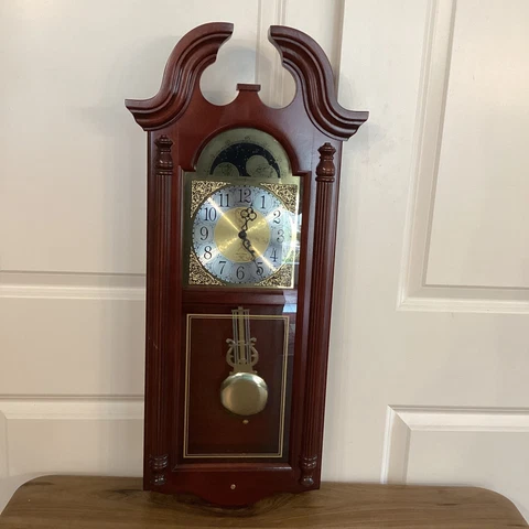 VINTAGE HOWARD MILLER MODEL FENTON DUAL CHIME WALL CLOCK #620-158 TESTED Cover