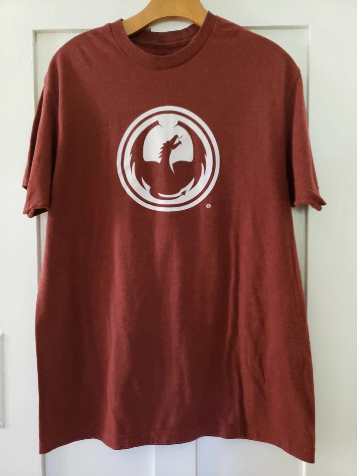 Dragon Large Mens Icon Staple Line Burgundy Short Sleeve T-Shirt Black - Image 1 of 4