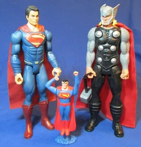 Superman 12” – Thor 12” – 6.5 Superman - Action Figures – Very Good Condition - Picture 1 of 15