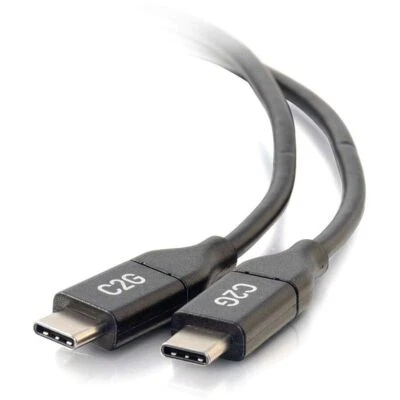 C2G 28829 10FT (120") USB-C to USB-C 5A Male Male Long Black Cable Nickel Plated - Image 1 of 4