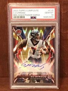 CJ Stroud PSA 10 Gold Power Surge Auto 2023 Topps Composite - Picture 1 of 4