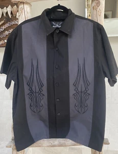 RARE Short Sleeve Harley Davidson Shirt" Black DRILL TEAM -Chrome Eagle L SALE!! - Picture 1 of 8