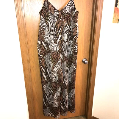 AMERCIAN RAG CIE NWT ANIMAL PRINT LINED CHIFFON LOOSE FIT JUMPSUIT SIZE 2X - Image 1 of 3