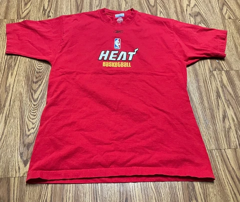 RETRO REEBOK MENS LARGE MIAMI HEAT NBA SHIRT Cotton Cover