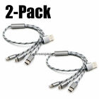 4 Lot Of Multi 3 In 1 Usb Charger Charging Cable Cord Micro Usb+ios Port+type C