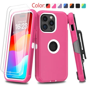 For iPhone 15 14 13 12 XR 11 Pro Max Case Shockproof+Belt Clip+Screen Protector - Picture 1 of 41