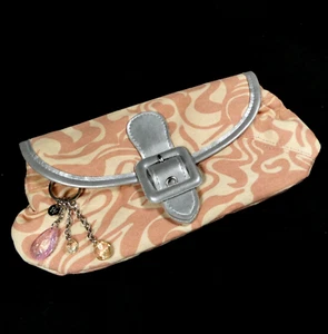 Vintage Fashion Fair Rosa Silber Schnalle Clutch Baumwollmischung Strass Handtasche - Bild 1 von 16