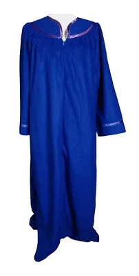 Abrigo Adonna Vintage Azul Talla Mediana Largo Completo Cremallera Bolsillo Plumero Foto 1 de 4