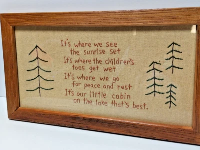 Primitives By Kathy Hand Stitched Sentiments By Lisa Johnson Framed 14X8 Inches - Image 1 of 4