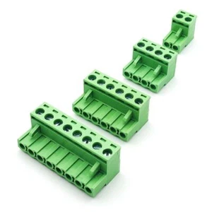 10Pcs Terminal Block Plug-in Pcb Connectors 2p/3p/4p Green - Picture 1 of 8