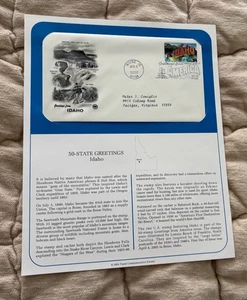 50-State Greeting from Idaho First Day Issue FDC PCS History Panel 2002 NM - Picture 1 of 1