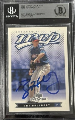 Roy Halladay Signed 2003 Upper Deck MVP Card #215 BAS Autograph Beckett - Image 1 of 2