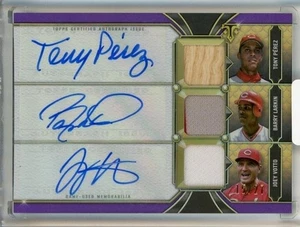 2022 Topps Triple Threads Tony Perez / Barry Larkin / Joey Votto Auto Relic /27 - Picture 1 of 1