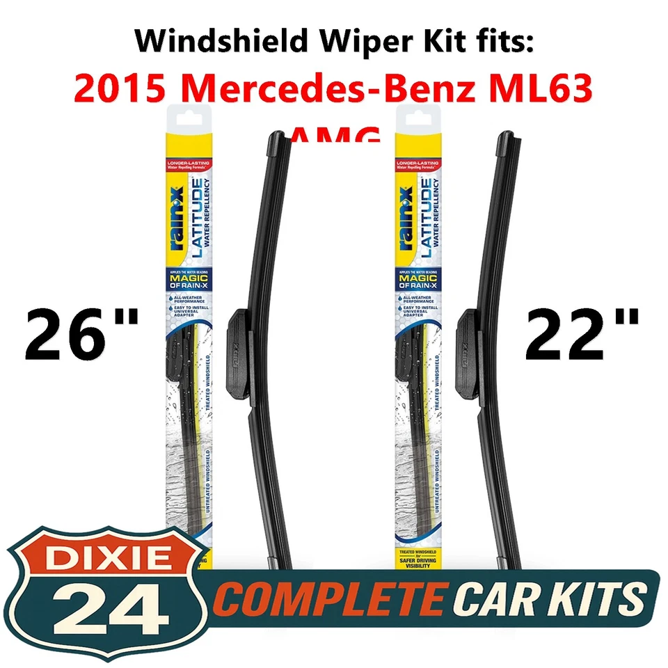 Rain-X Latitude 2-n-1 Wiper Kit fits: 2015 Mercedes-Benz ML63 AMG (26" & 22") Foto 1 de 4