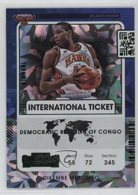 2021-22 Panini Contenders International Ticket Green Ice Dikembe Mutombo #28 HOF - Image 1 of 2