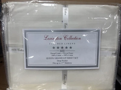 Lexington Collection 600 Thread Count 100% cotton ivory  17inch pockets NEW !! - Image 1 of 3