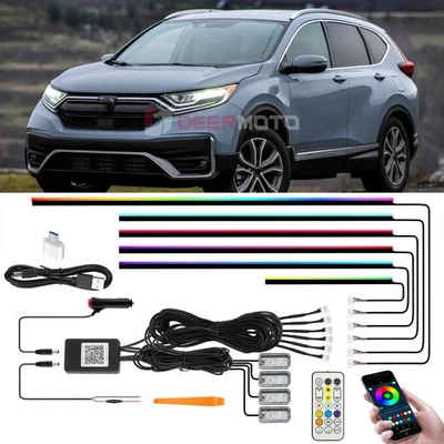 For Honda CR-V 10 in 1 Car Interior LED RGB Ambient Neon Light Atmosphere Lights - Изображение 1 из 4