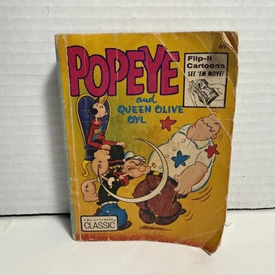 Vintage 1973 Big Little Book Classic Popeye and Queen Olive Oyl Flip-It Cartoon - Image 1 of 4