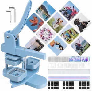 Square Photo Magnet Button Maker Kit 2 x 2 Button Press Machine - Picture 1 of 4