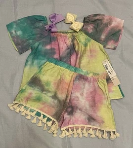 New Isobella And Chloe 2-Piece Tie Dye Top & Shorts (tassels) 4T NWT $43.99 - Picture 1 of 14